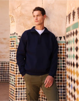 Fruit Of The Loom Iconic Premium Zip Neck Sweat