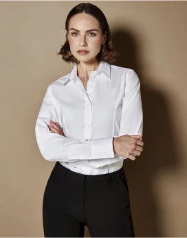Kustom Kit Tailored Fit Long Sleeve City Shirt
