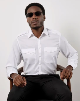 Kustom Kit Tailored Fit Long Sleeved Pilot Shirt
