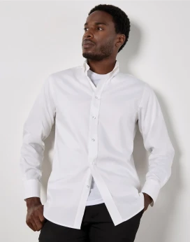 Kustom Kit Tailored Fit Long Sleeve Premium Oxford Shirt