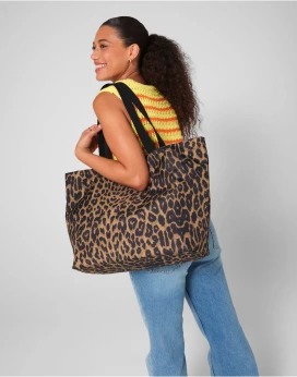Bagbase Leopard Print Carryall Tote Bag